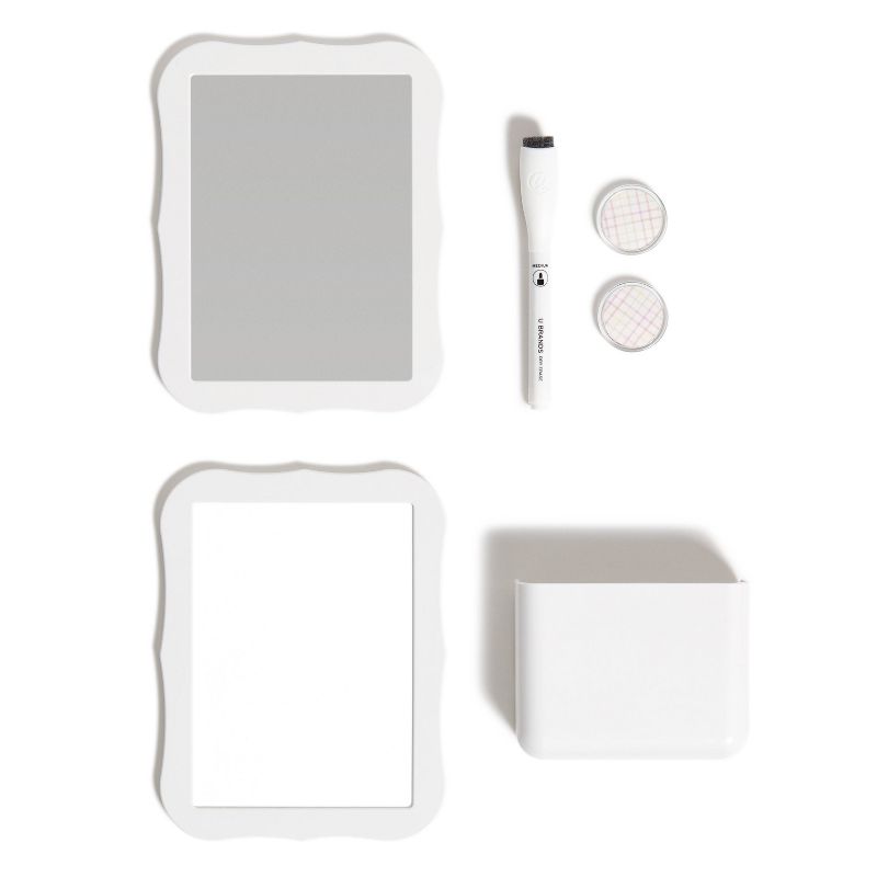 U Brands 6pc Basic Locker Kit White/Plaid, 4 of 8