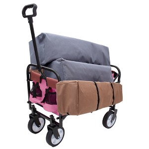 Foldable Beach Wagon Cart,Collapsible Utility Wagon for Camping,Shopping,Sports & Grocery,Durable & Easy to Carry - 1 of 4