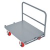 Cesicia 36 x 24" Steel Panel Truck, Lumber Cart, Platform Truck with 6" Swivel Brake Casters, 3 Side Handrails, capacity 2000 lbs - 2 of 4