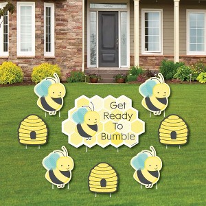 Big Dot of Happiness Honey Bee - Yard Sign & Outdoor Lawn Decorations - Baby Shower or Birthday Party Yard Signs - Set of 8 - 1 of 4
