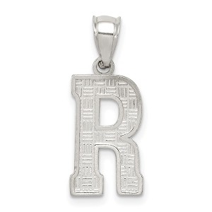 Black Bow Jewelry Sterling Silver, Sami Collection, Textured Block Initial R Pendant - 1 of 4
