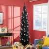 HOMCOM 8 FT Unlit Artificial Christmas Tree Slim Noble Fir with Realistic Branches and 618 Tips, Black - 2 of 4