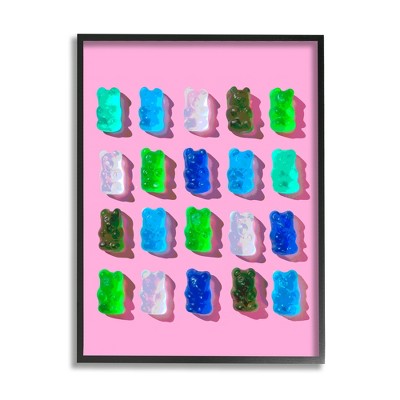 Stupell Industries Gummy Candy Bears Pattern Framed Giclee Art