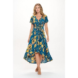 WEST K Women's Georgia Faux Wrap Dress with High-Low Hem and Tie Waist - 1 of 4
