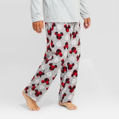 Men s Holiday Mickey Mouse Fleece Pajama Pants Gray M Target