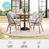 Martha Stewart Lily Pond 31" Round Indoor-Outdoor Bistro Dining Table with Woodgrain Aluminum Finish Frame and Woven Rattan Tabletop - 4 of 4