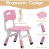 Kids Table and 6 Chairs Set, Height Adjustable Toddler Table and Chair Set, Children Multi-Activity Table for 6, Kids Study Table for Ages 2-8 - 3 of 4