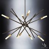 Urban Ambiance Luxury Modern Industrial Chandelier,  19-5/8"H x 42-3/8"W,  Olde Bronze Finish, UHP2070 - 3 of 4