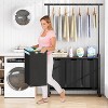 3-Compartment Laundry Sorter with Removable Oxford Bags - 147L Capacity, Storage Shelf & Clothes Rail, Sturdy Steel Frame for Home Organization - 4 of 4
