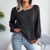Coolmee Women's Casual Knitted Pullover Sweaters Long Sleeve Crew Neck Jumper Tops - 2 of 4