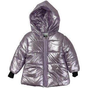 Yoki Toddler Girls' Fleece Lined Hooded Puffer Coats - 1 of 3