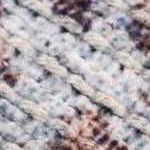 cream, light blue, orange, tan, dark red