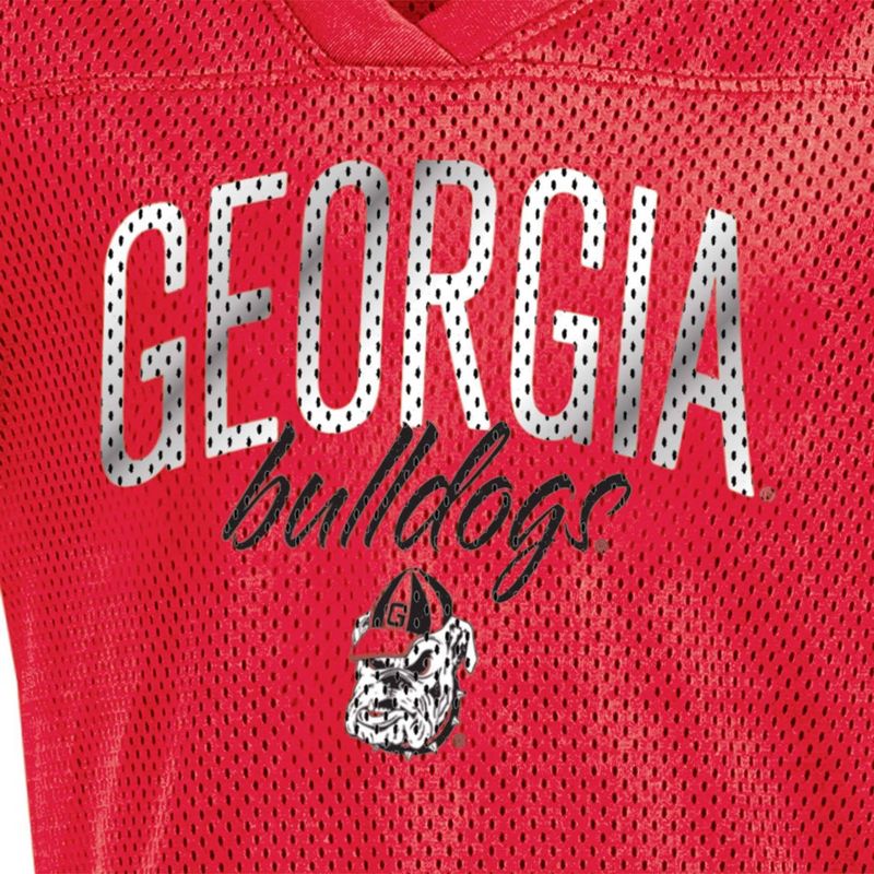 NCAA Georgia Bulldogs Girls&#39; Mesh T-Shirt Jersey, 3 of 4