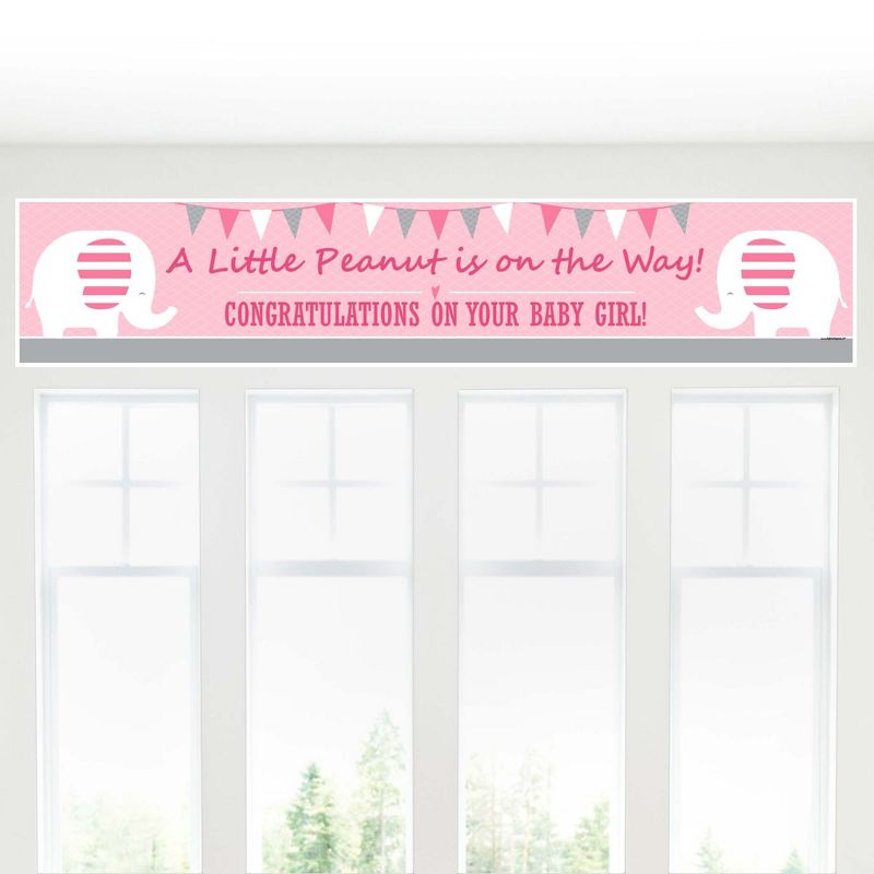 Big Dot of Happiness Pink Elephant - Girl Baby Shower Decorations Party Banner, 4 of 7