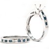 Pompeii3 1ct Blue Princess Diamond Engagement Wedding Ring Set Semi Mount - 2 of 4