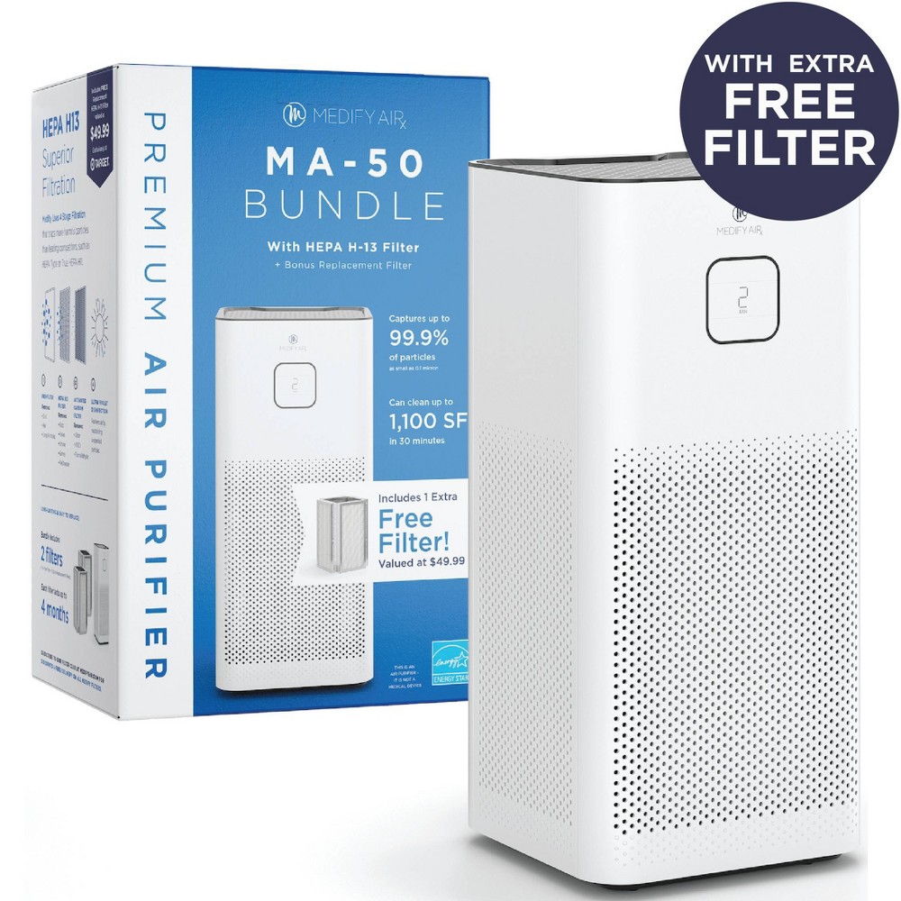 Photos - Air Purifier Medify Air MA-50 Value Pack White with 1 extra filter 