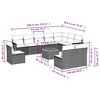 vidaXL 11 Piece Patio Sofa Set with Cushions Black Poly Rattan - Black and Blue - 3 of 4