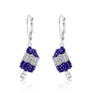 Chanteur Hypoallergenic Kids Jewelry Accessories Ice pop CZ White Gold Palladium Plating Earrings leverback is made from 925 Sterling silver - 1 of 1