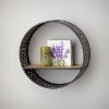 Sullivans Perforated Metal Round Shelf Set of 2, 15.75"H & 14"H Black - 3 of 3