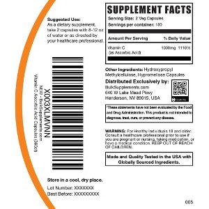 BulkSupplements Ascorbic Acid (Vitamin C) Capsules - 1 of 4