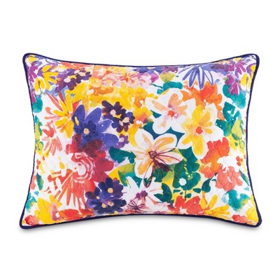 Vibrant Floral Cotton Twin Quilt Set in Purple and Yellow