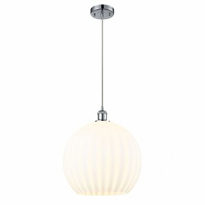 White Venetian - 1 Light Cord Hung Pendant In Modern Style-16.63 Inches Tall and 13.75 Inches Wide - 1 of 1