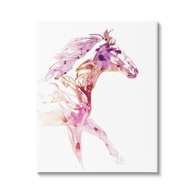 Stupell Industries Abstract Pink Horse Galloping Canvas Wall Art