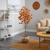 Nearly Natural 5-ft Artificial Autumn Eucalyptus Tree with Handmade Jute & Cotton Basket with Tassels - image 4 of 4