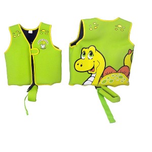 Poolmaster Toddler Smiling Dinosaur Polyester Swim Vest - Green/Yellow - XS - 1 of 2
