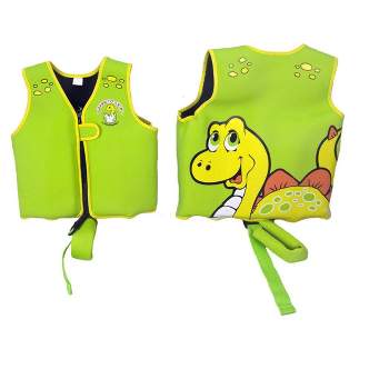 Poolmaster Toddler Smiling Dinosaur Polyester Swim Vest - Green/Yellow - XS