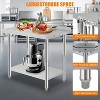 Heavy Duty Stainless Steel Work Table, Adjustable Height Utility Table for Home, Garage, and Restaurant Use - 4 of 4
