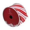 Northlight Red and White Striped Christmas Wired Craft Ribbon 2.5" x 16 Yards - 3 of 3