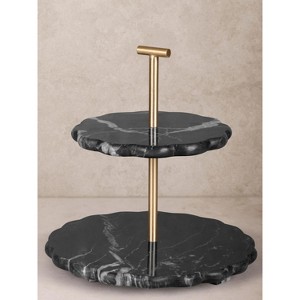 Concorde Black Marble Two-Tier Cake Stand - 1 of 3