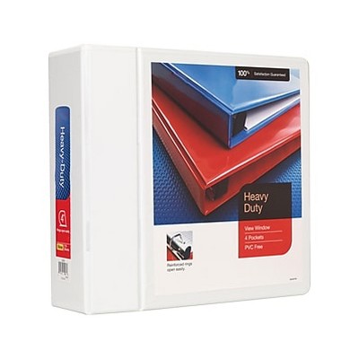 MyOfficeInnovations Heavy Duty 4" 3-Ring View Binder White (24696) 82663