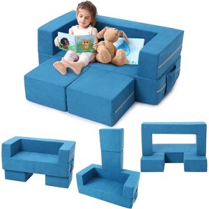 Kids Play Couch, 3Pcs Modular Kids Couch Toddler Couch for Playroom Bedroom, Convertible Foam Kids Play Sofa with Removable Cover - 1 of 4