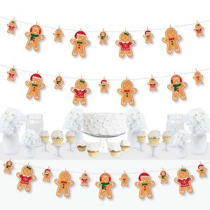 Big Dot of Happiness Gingerbread Christmas - Gingerbread Man Holiday Party DIY Decorations - Clothespin Garland Banner - 44 Pc - 1 of 4