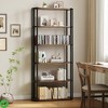 71 Inch Industrial Wooden Bookshelf - 6 Tier Tall Bookcase, Metal Frame Large Storage Shelf Vintage - 4 of 4