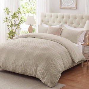 Full Size Linen Duvet Cover Set, 3 Pieces with Zipper and Ties, 80x90+ 2x20x26 - 1 of 4