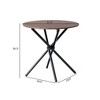FurnitureR 31.5-Inch Round Dining Table for 2 People, Wooden Kitchen Table with Pedestal Base and Metal Legs for Café, Restaurant, and Home Dining - 2 of 4