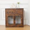 Dog Crate Furniture with Drawers,31.5'' Large Dog Crate with Cushion,Wooden Dog Kennel for Medium/Small Dog,Dog Crate End Table Up to 70 Lbs - 3 of 4