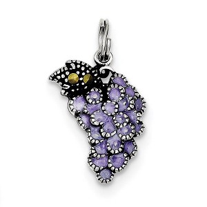Black Bow Jewelry Sterling Silver and Enameled Purple Grape Charm - 1 of 3