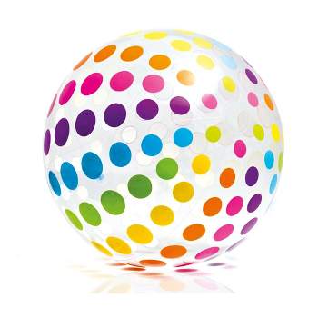 Intex Jumbo Inflatable Glossy Big Polka-Dot Colorful Giant Beach Ball (12 Pack)