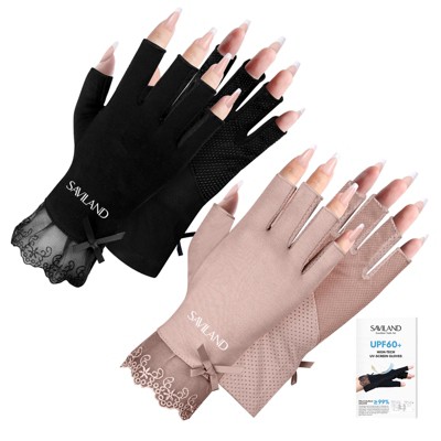 Saviland Pro Max-UV Shield Gloves - 2pr UPF60+ Surgical Lace Gloves for LED/Lamp Defense & Dermal Repair. (Size: 2pr)