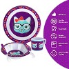 Cat Mealtime Baby Feeding Set for Kids and Toddlers - Plate, Bowl, Cup, Fork and Spoon Utensil Flatware - Durable, Dishwasher Safe, BPA Free - Kitty - 4 of 4