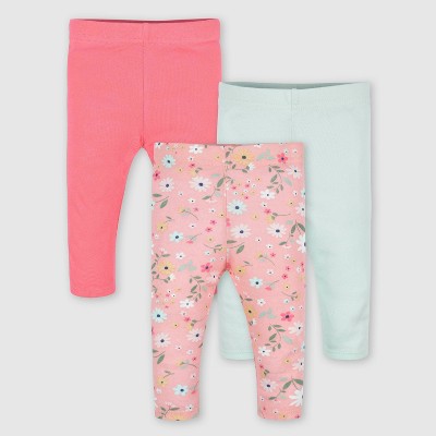 Image of Gerber Baby 3pk Fox Pants - Orange/Light Blue 0-3M