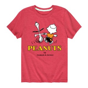 Boys' - Peanuts - Charlie Snoopy Dancing Short Sleeve Graphic T-Shirt - 1 of 4