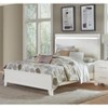 TiramisuBest White High Gloss Finish Modern Queen Bed 1pc LED Light Headboard Faux Leather Upholstered Wooden Furniture - White Wood Design - 2 of 4