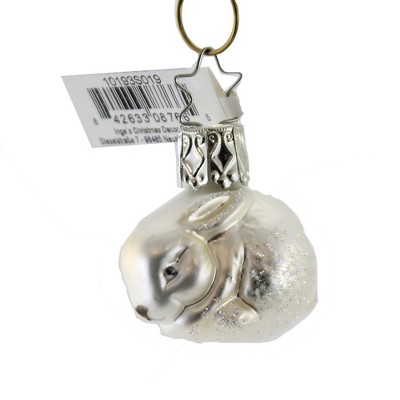 Inge Glas 1.5" Little Snow Bunny Rabbit Ornament Easter  -  Tree Ornaments