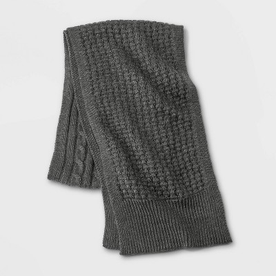 Men's Knit Scarf - Goodfellow & Co™ Charcoal Heather One Size