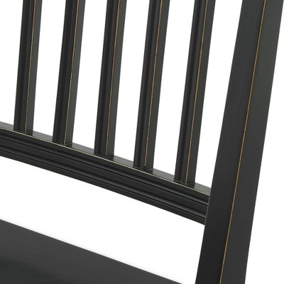 Vienna High-Back Black Rubberwood Slat Side Chairs, Set of 2